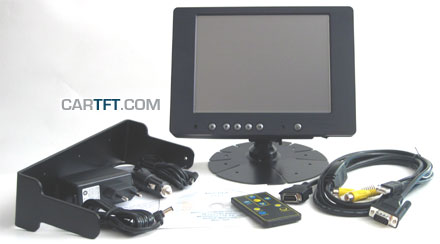 800TSV -- TFT 8" -- VGA und PAL/NTSC -- mit Touchscreen <b>USB</b> und integ. Lautsprechern [schwarz] (Mindestbestellmenge : 100 Stck)